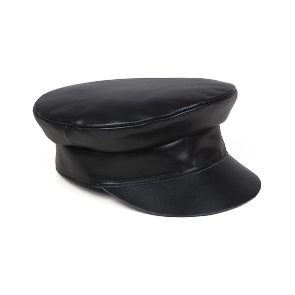 100% Leather Biker Cap (Black) | Lack of Color [CA] display picture 1