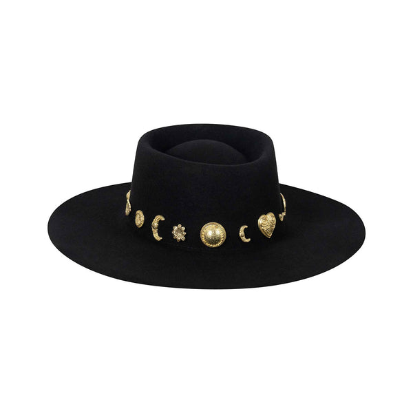 【新品】Lack of Color Cosmic Boater ネイビー S The Cosmic Boater - Wool Felt Boater Hat in Navy | Lack of