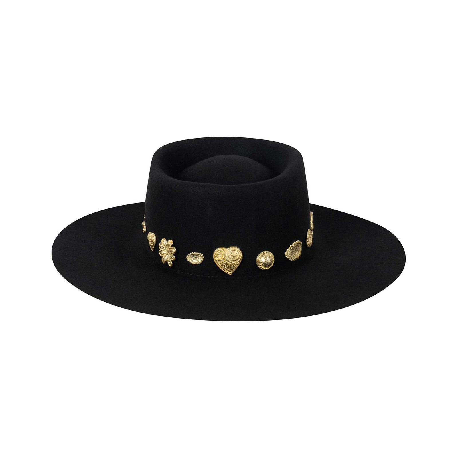Cosmic Boater - Wool Felt Boater Hat in Black | Lack of