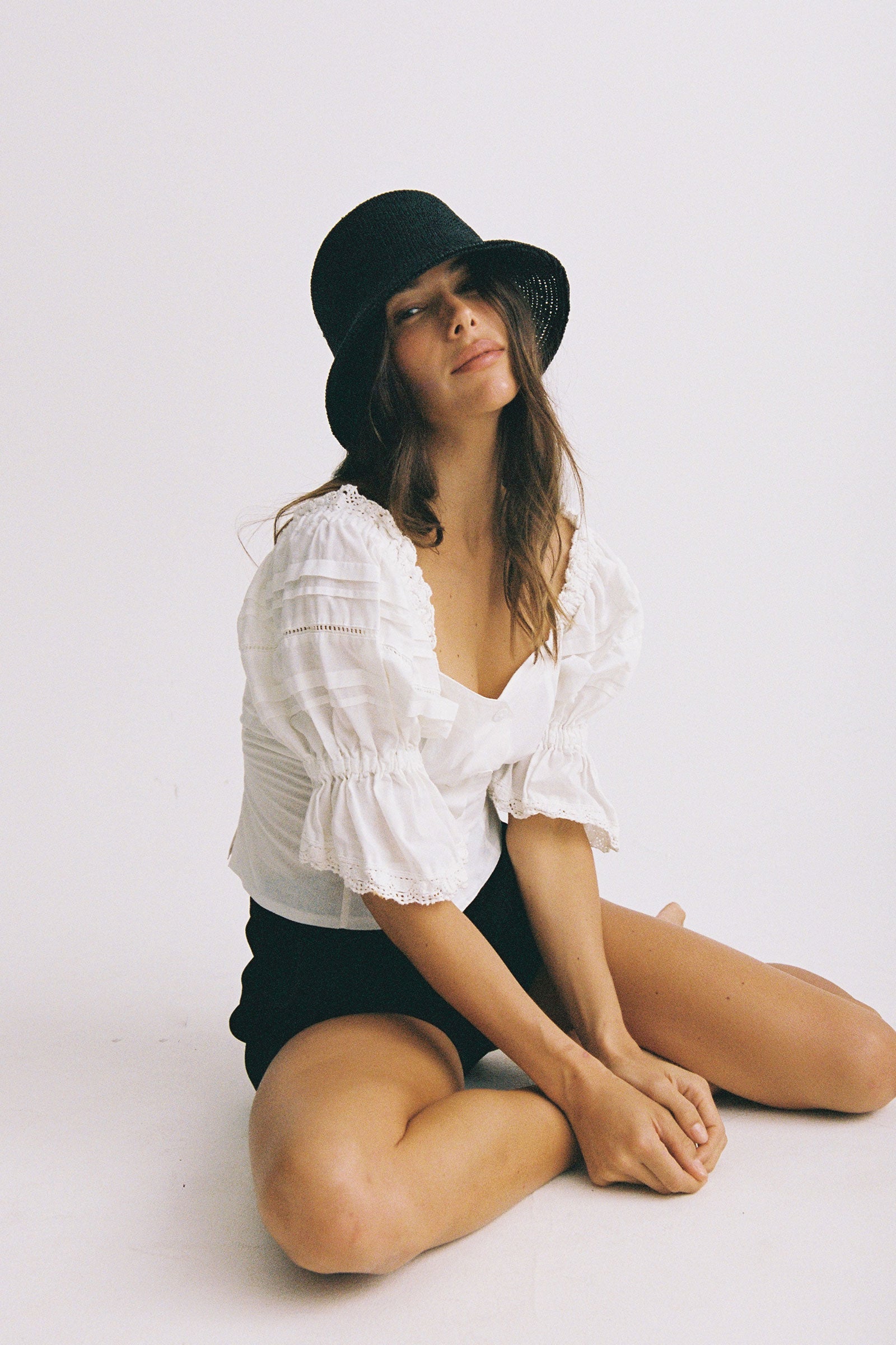 The Inca Straw Bucket Hat (Black) | Lack of Color [US]