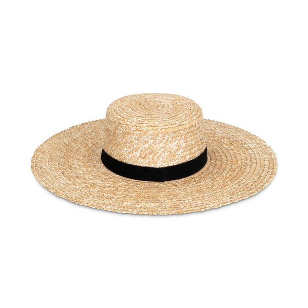 Mira Wide Boater - Straw Boater Hat in Natural