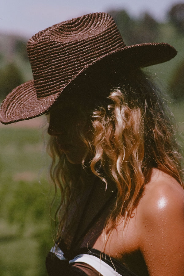 Raffia Straw Cowboy Hat (Brown) | Lack of Color [US] display picture 2