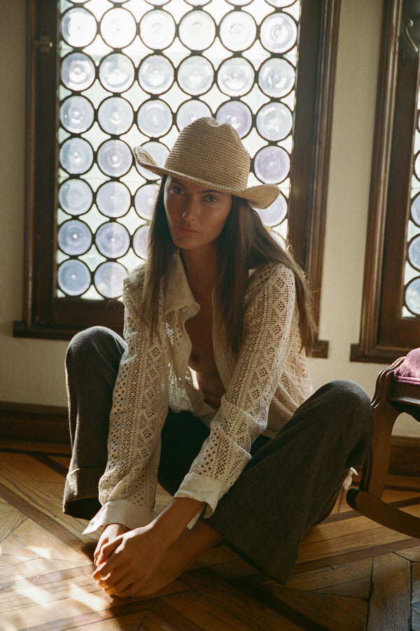 Raffia Cowboy - Straw Cowboy Hat in Natural