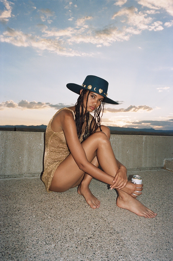 The Cosmic Boater - Wool Felt Boater Hat in Navy