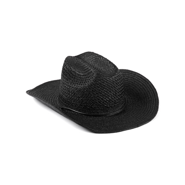 The Outlaw II Straw Cowboy Hat in Black