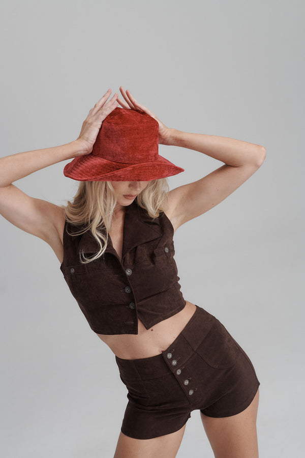 Vacay Bucket - Cotton Bucket Hat in Red