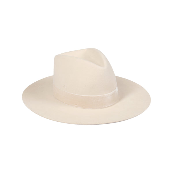 Benson Tri Wool Felt Fedora Hat in Beige