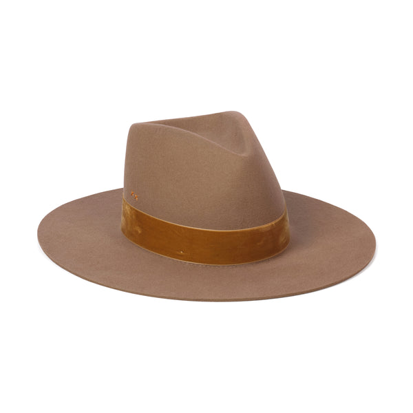 Benson Tri - Wool Felt Fedora Hat in Brown