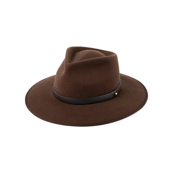 Diego Wool Felt Fedora Hat in Brown