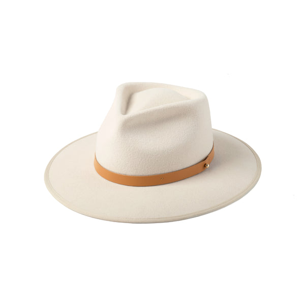 Diego - Wool Felt Fedora Hat in White