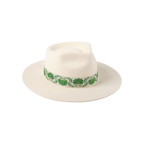 Ivy Beverly - Wool Felt Fedora Hat in Green