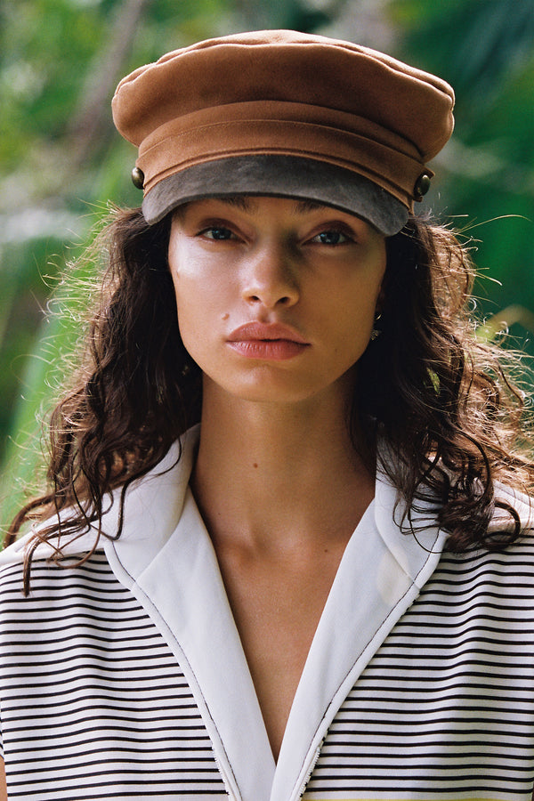 Lola Cap - Suede Cap in Brown
