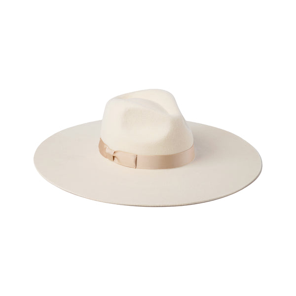 Montana Ivory Bone - Wool Felt Fedora Hat in White