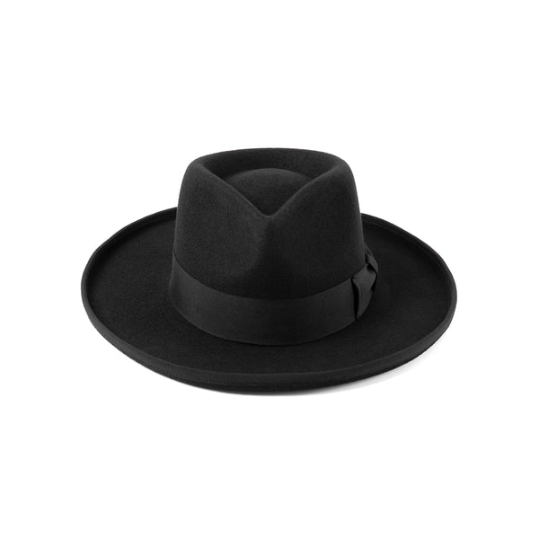 Pierre Wool Felt Fedora Hat in Black