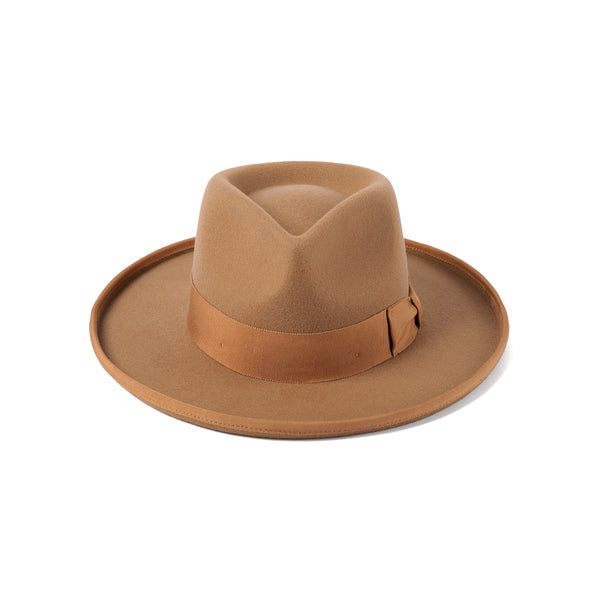 Pierre Wool Felt Fedora Hat in Brown
