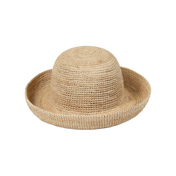 Raffia Cruiser Straw Boater Hat in Natural