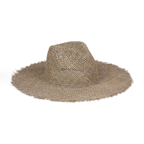 Sunnydip Fray Fedora Straw Fedora Hat in Natural
