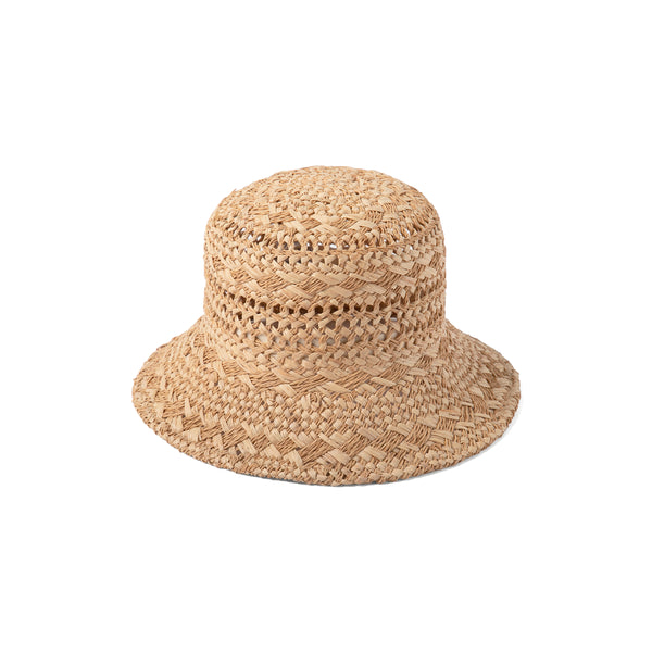 The Inca Bucket Straw Bucket Hat in Brown