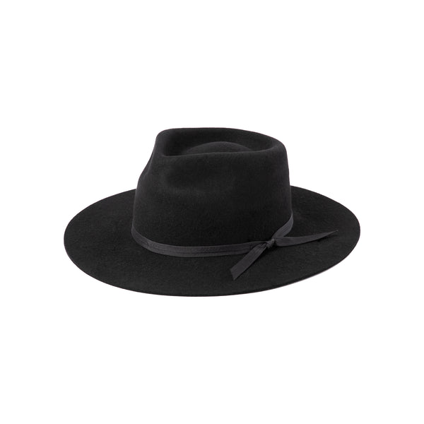 The Jethro Wool Felt Fedora Hat in Black