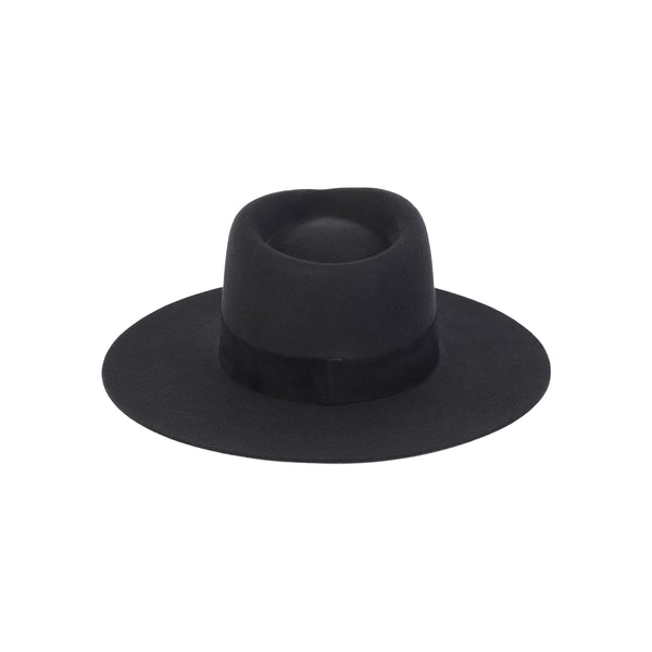 The Mirage Wool Felt Fedora Hat in Black