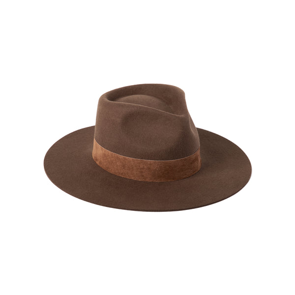 The Mirage Wool Felt Fedora Hat in Brown