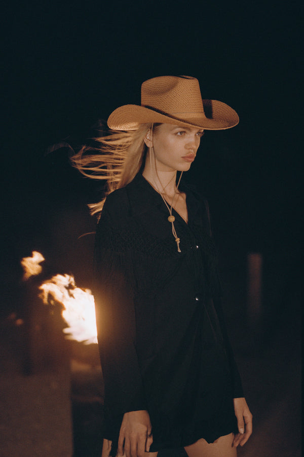 The Outlaw Straw Cowboy Hat in Brown