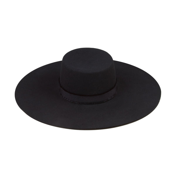 The Ritz - Wool Felt Boater Hat in Black