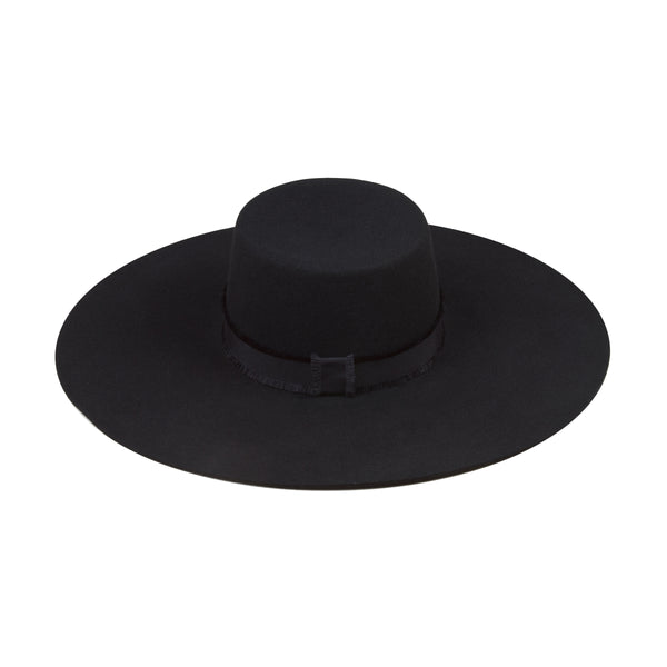 The Ritz Wool Felt Boater Hat in Black