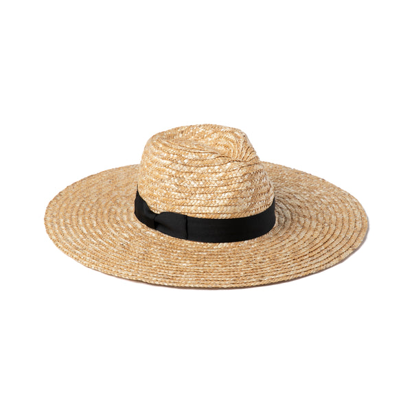 Lack of Color | The Spencer Wide Brimmed Fedora | Straw/Black Women's Straw Sun Hat | 55cm (S) | Designer Hats | Express Shipping Available
