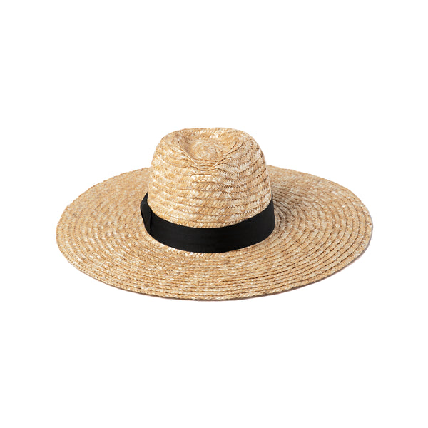 The Spencer Wide Brimmed Fedora - Straw Fedora Hat in Black