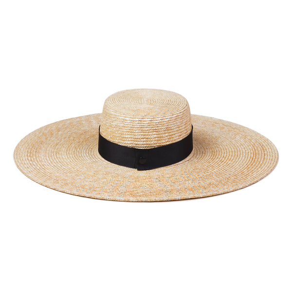 Ultra Wide Spencer Boater - Straw Boater Hat in Natural
