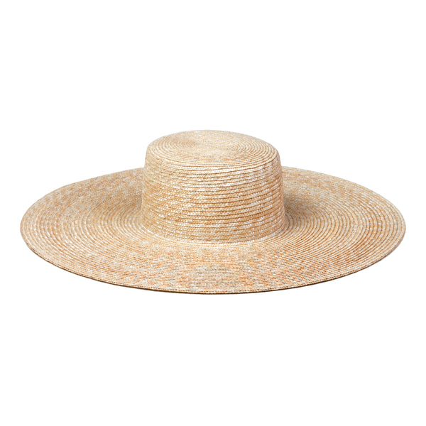 Ultra Wide Spencer Boater Straw Boater Hat in Natural