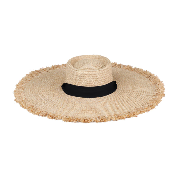 Ultra Wide Ventura - Straw Boater Hat in Natural