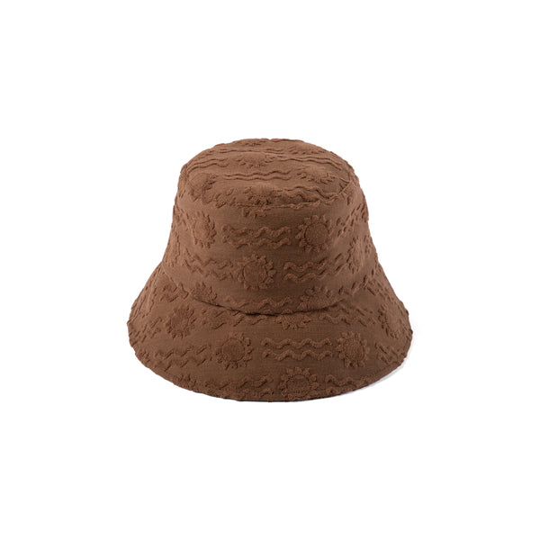 Wave Bucket - Cotton Bucket Hat in Brown