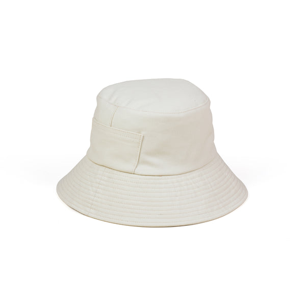 Wave Bucket Hat Cotton Bucket Hat in Beige