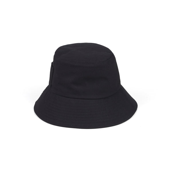 Wave Bucket Hat Cotton Bucket Hat in Black