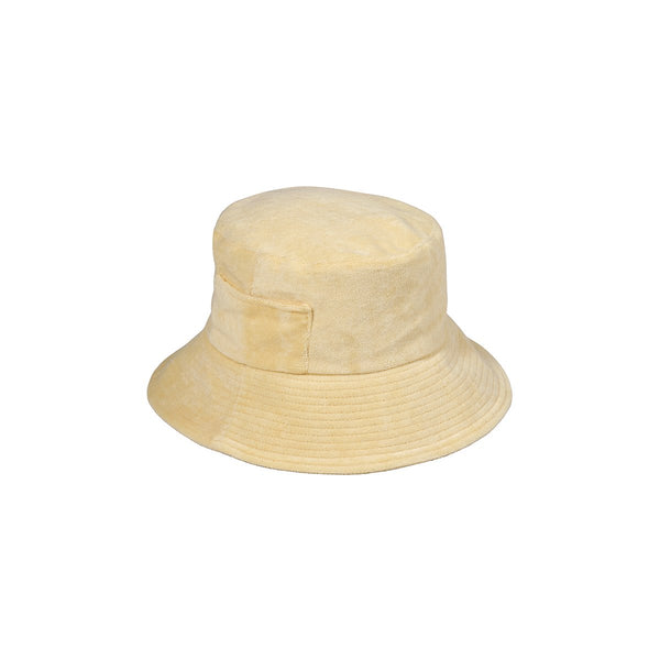 Wave Bucket Cotton Bucket Hat in Yellow