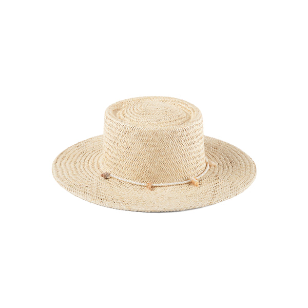 Seashells Boater Straw Boater Hat in Natural