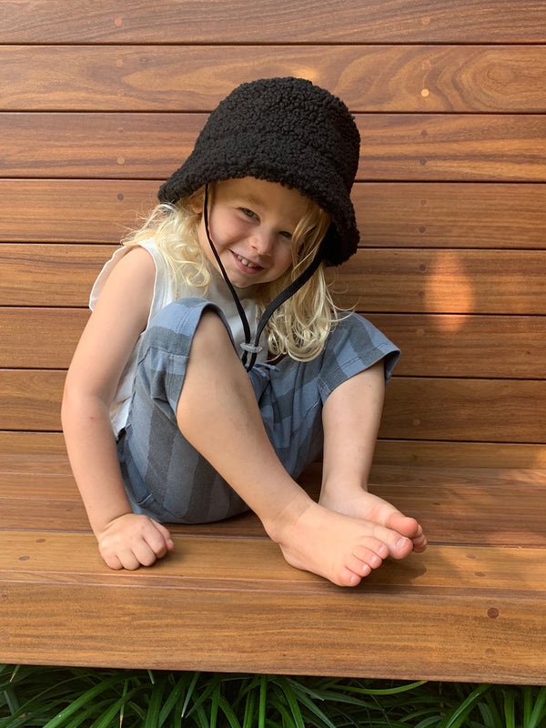 Kids Teddy Bucket Hat (Black) | Lack of Color [US]