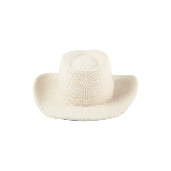 The Sandy Tweed Fedora Hat in White
